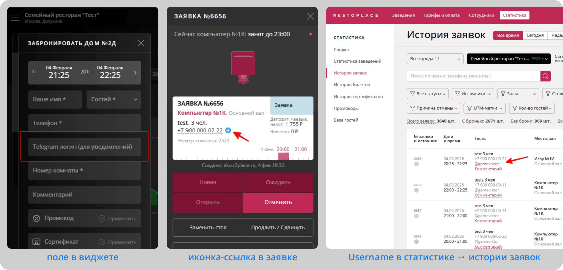 Telegram по логину